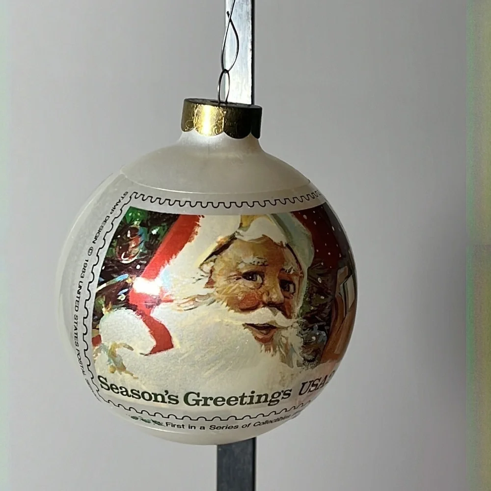 Stamp Design Season’s Greetings 1983 Collectors Edition Glass Ball Ornament USPS